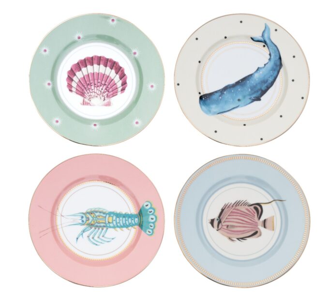 Yvonne Ellen Set/4 Side plates Under the Sea (4x20cm)