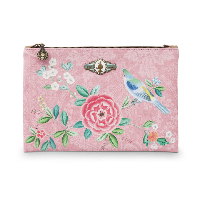 Pip Studio Good Morning Cosmetic Flat Pouch Medium Floral Pink