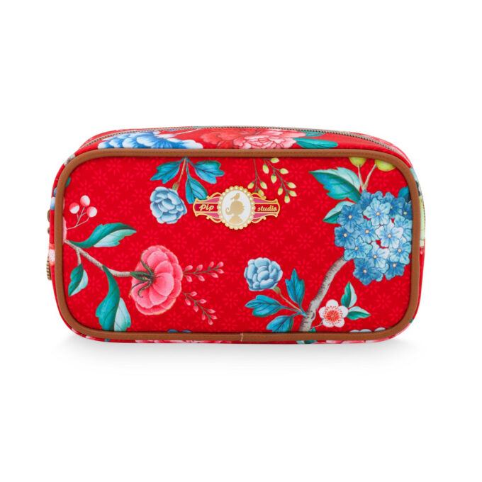 Small Red Good Morning Square Cosmetic Bag