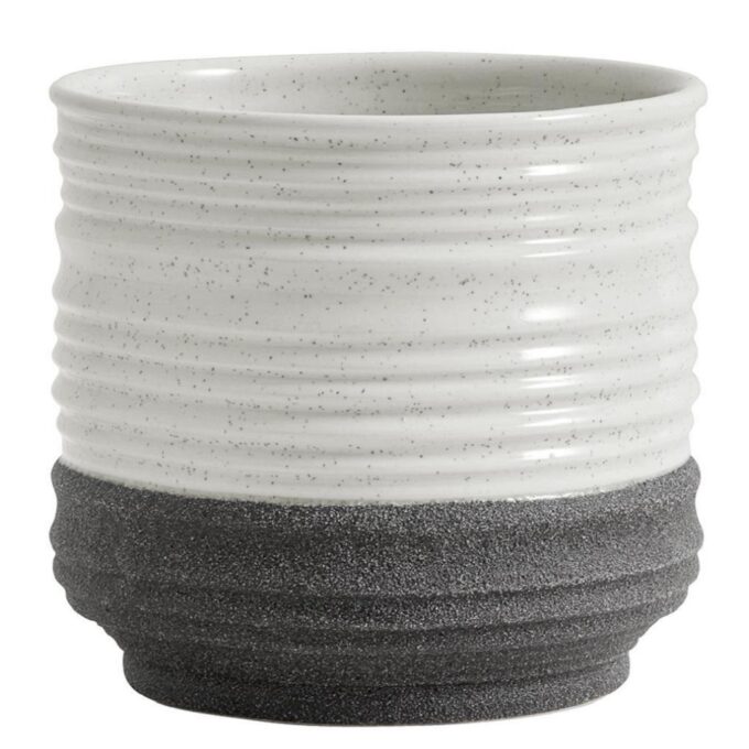 Small White and Grey Pot