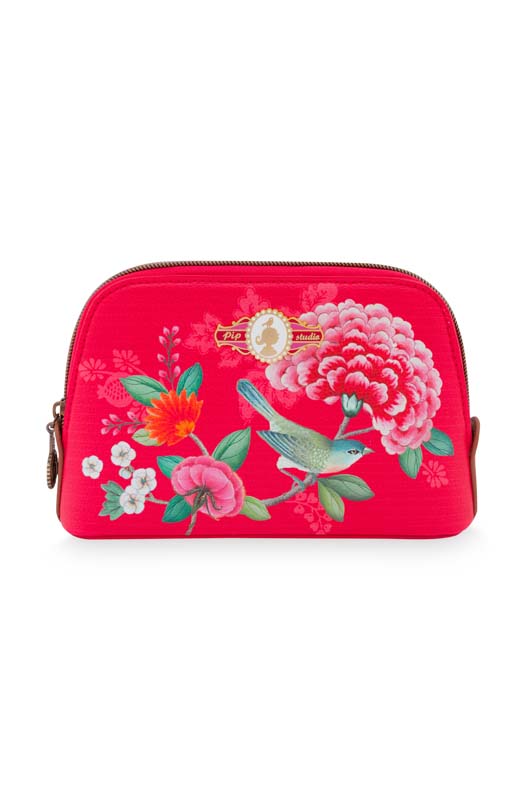 Small Red Good Morning Triangle Cosmetic Bag
