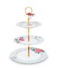 Blushing Birds White Cake Stand with 3 Layers