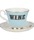 Yvonne Ellen Wine Teacup and Saucer