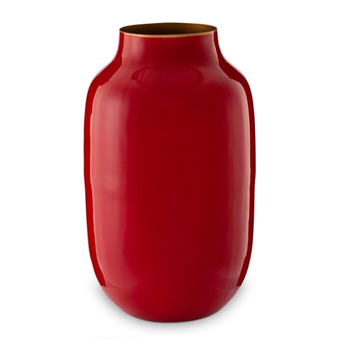 Pip Studio Red 30cm Oval Metal Vase